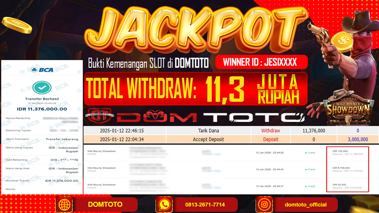 JACKPOT SLOT WILD BOUNTY SHOWDOWN 12 JANUARI 2025
